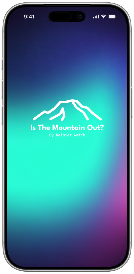 The Mountain Out mobile app — loading screen mockup